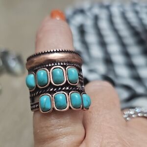 Paparazzi Turquoise and Copper Statement Ring